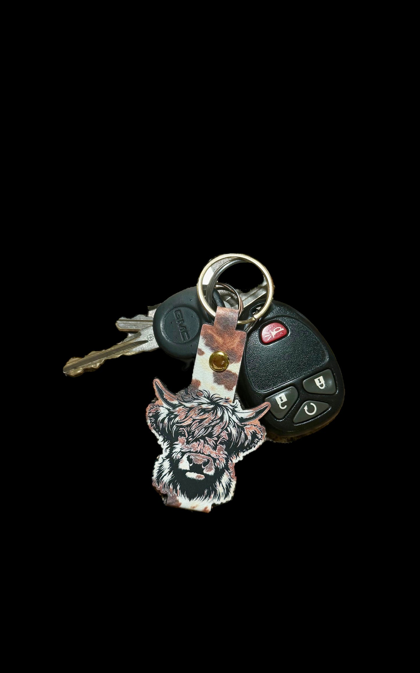 Highland Cow- Cow Print Keychain